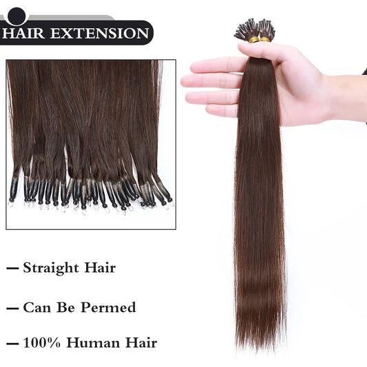 S-noilte 1g/strand Nano Rings Micro Links Human Hair