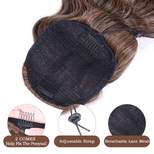 Kanekalon Ponytail Synthetic Long Curly Drawstring