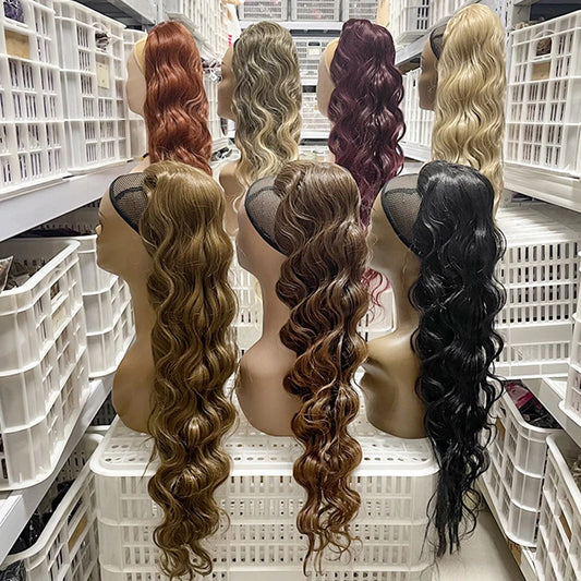Kanekalon Ponytail Synthetic Long Curly Drawstring