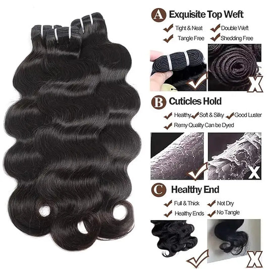 Body Wave Human Hair Bundles 100% Human Hair