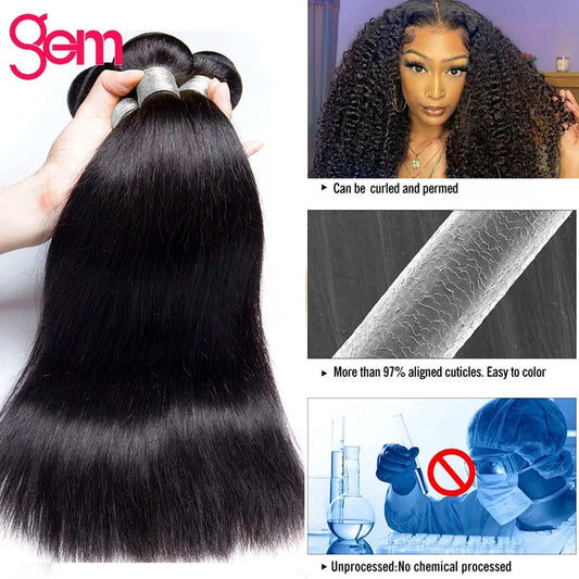 Peruvian 100% Human Hair Straight Bundles Weaving